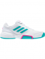 Preview: Adidas Damen Tennisschuhe Barricade Carpet Teppich Indoor weiß-tuerkis