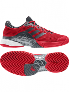 Adidas Herren Tennisschuhe Barricade Boost rot-anthrazit-weiß Größe 42 2/3 EU