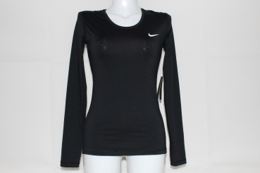 Nike Damen Tennis Court Pure Longsleeve Round Neck schwarz