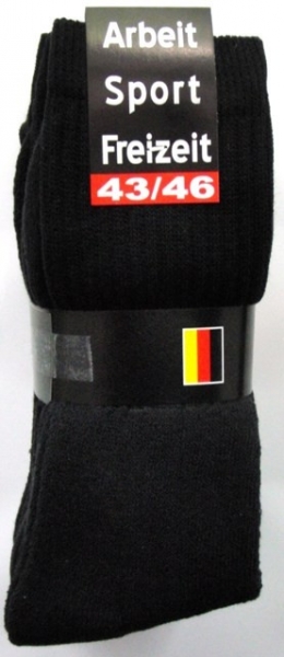 Tennissocken Herren schwarz EU Größe 43/46