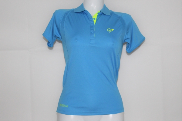 Dunlop Clubline Tennis Poloshirt Damen blau-neongelb Gr. S