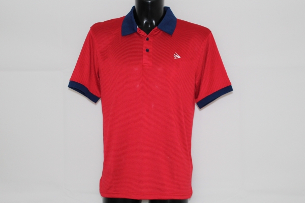 DUNLOP Poloshirt Herren rot-dunkelblau striped