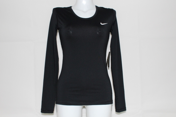Nike Damen Tennis Court Pure Longsleeve Round Neck schwarz