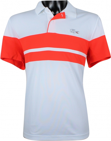 Lacoste Herren Tennis Polo Team RG weiß-rot