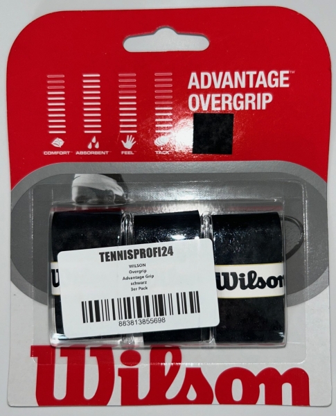 Wilson Advantage Overgrip 3er Pack schwarz