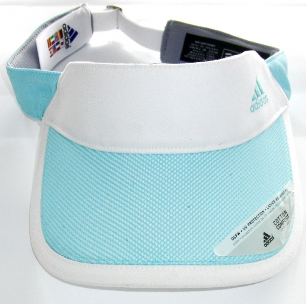 Adidas Damen Cotton Visor Cap aquablau-weiss verstellbar