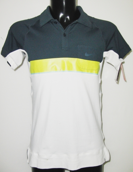 Nike Herren Polo Nadal anthrazit-gelb-wei Gr. S