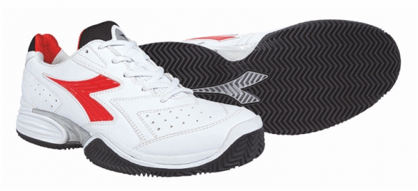 Diadora S. Shot CLAY weiss-rot Herren Sandplatz Tennisschuh Gr. 47 EU