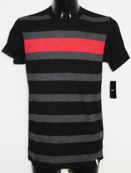Nike Herren Shirt schwarz-rot gestreift