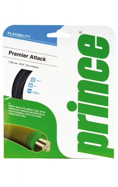Prince Tennissaite Premier Attack 1.25mm und 1.30mm schwarz 12,2m